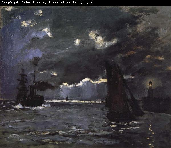 Claude Monet Seascape,Night Effect